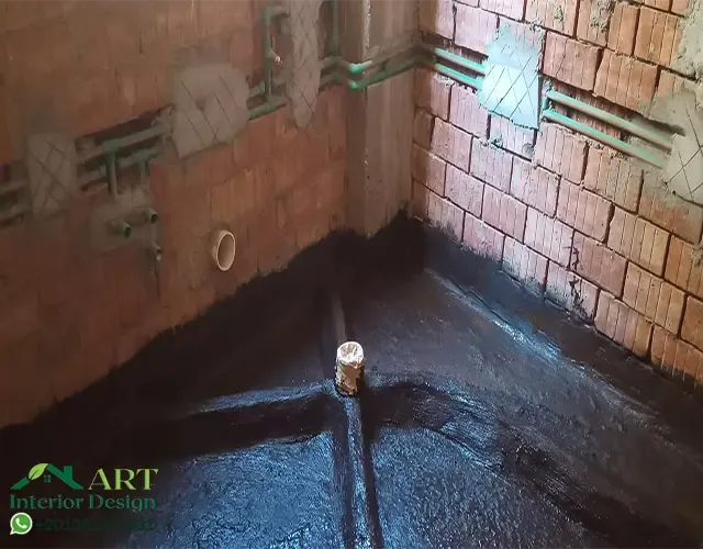 مرحلة عزل الأرضيات الحمام والمطبخ مرحلة عزل الأرضيات